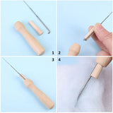 HULIANFU MIUSIE 16/25 Color Needle Felting Kit Wool Felting Tools Handmade Felt Needle Set 7pcs Pack Felting Fabric Materials Accessories