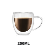 HULIANFU JANKNG Heat-Resistant Double Wall Glass Cup Beer Coffee Cup Set Handmade Beer Tumbler Mug Tea Whiskey Mugs Transparent Drinkware