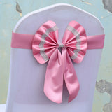 HULIANFU Royal Chair Sashes Set Flower Free Fasten Bowknot Celebration Adjustable Birthday Bow Cover Wedding-celebration Multi-color