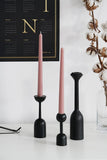 HULIANFU White Black Wooden Candle Holder Nice Minimalist Geometric Beech Shaped Candle Art Decoration Candle Seat