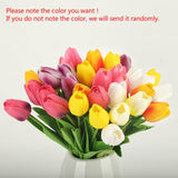 HULIANFU 2023 10PCS Artificial Flowers Garden Tulips Real Touch Flowers Tulip Bouquet Decor Mariage for Home Wedding Decorations Fake Flower