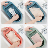 HULIANFU Portable Underwear Washboard Plastic Anti Slip Thicken Washing Board Household Socks Clothes Cleaning Tool Bathroom Accessories