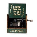 HULIANFU New Black Castle In The Sky Queen  Music Box Wooden Music Box Birthday Gift Antique Carved Wooden Handle