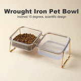 HULIANFU Non-Slip Pet Bowls For Cats Food Cat Water Bowl Double Cat Bowl Dog Bowl Pet Feeding Cat Dogs Feeder Protection Cervical