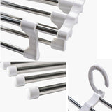 HULIANFU Stainless Steel Hangers Storage Tie Clips Multi-function 5 Layers Clothes Pants Rack Jeans Drying Rack Double Hooks Save Space