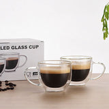 HULIANFU JANKNG Heat-Resistant Double Wall Glass Cup Beer Coffee Cup Set Handmade Beer Tumbler Mug Tea Whiskey Mugs Transparent Drinkware