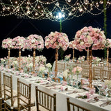 HULIANFU Metal Candle Holders Flowers Vase Candlestick Centerpieces Road Lead Candelabra Centerpieces Wedding porps Christmas decoration