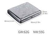 HULIANFU Silver Portable Metal Cigarette Case for Thick Cigarettes Flip Open Traveling Cigarette Container Box Holder Outdoor Smoking1PC