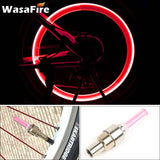 HULIANFU WasaFire Neon Bike Spoke Light Mini LED Bicycle Taillight MTB Wheel Tire Nozzle Valve Caps Lamp Cycling Warning Head Rear Light