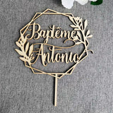 HULIANFU Personalized Names Wedding Cake Topper Geometric Custom Unique First Names Wedding Cake Topper  Decoration Bridal Shower