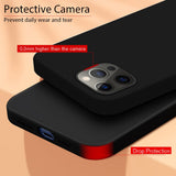 HULIANFU Plain Phone Case for iphone 13 Pro Max 13pro Case For iphone se  13pro Max Cover Black Matte Silicone Case for iPhone 12 11