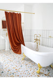 HULIANFU LIANGQI Velvet Shower Curtain Waterproof Coating Mildew Proof Fabric Thicken Cloth Bathroom Bathtub Tools Home Decoration Custom