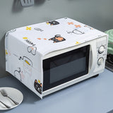 HULIANFU Peva Dustproof Microwave Oven Covers Printed Dust Oil Proofing Covers With Double Pockets Storage Bag Kitchen Accessories