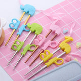 HULIANFU Reusable Stainless Steel Cute Portable Chopsticks For Kids Learning Training Chopsticks Food Sticks Learner Kids Enlightenment
