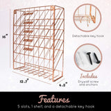 HULIANFU Nordic Rose Gold Wall Magazine Rack Bookshelf Hanging Bookend Decor Furniture For Home Desktop Children Bookcases Book Cabinet