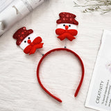 HULIANFU 2023 Red Christmas Hair Band Cartoon Santa Claus Snowman Antlers Headband Merry Christmas Decor Adult Kids Naviidad Gifts Noel Toys