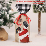 HULIANFU   Xmas Wine Bottle Dust Cover Noel Navidad Christmas Decoration for Home Dinner Decor Christmas Gift Tree Ornament New Year 2023