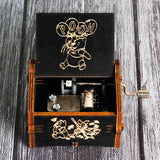 HULIANFU New Black Castle In The Sky Queen  Music Box Wooden Music Box Birthday Gift Antique Carved Wooden Handle