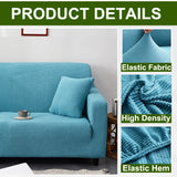 HULIANFU Thick Elastic Sofa Cover Slipcover for Living Room Stretch Polar Fleece Armchair Cover 1/2/3/4 Seater L Shape Corner Sofa Covers