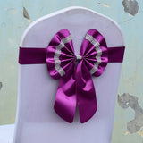 HULIANFU Royal Chair Sashes Set Flower Free Fasten Bowknot Celebration Adjustable Birthday Bow Cover Wedding-celebration Multi-color