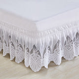 HULIANFU Princess Lace Bed Skirt Home Hotel Bed Cover Without Surface Elastic Band Bed Skirts Bedspread Twin/Full/Queen/King Size