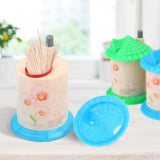 HULIANFU Portable Automatic Toothpick Holder Creative Toothpick Box Fashion House Shaped Lovely Home Organizer Random Color