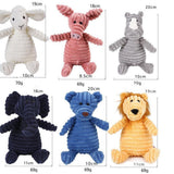 HULIANFU Plush Dog Toy Animals Shape Bite Resistant Squeaky Toys Corduroy Dog Toys for Small Large Dogs Puppy Pets Training Accessories