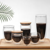 HULIANFU JANKNG Heat-Resistant Double Wall Glass Cup Beer Coffee Cup Set Handmade Beer Tumbler Mug Tea Whiskey Mugs Transparent Drinkware