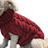 HULIANFU Warm Dog Cat Sweater Clothing Winter Turtleneck Knitted Pet Cat Puppy Clothes Costume For Small Dogs Cats Chihuahua Outfit Vest