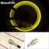 HULIANFU WasaFire Neon Bike Spoke Light Mini LED Bicycle Taillight MTB Wheel Tire Nozzle Valve Caps Lamp Cycling Warning Head Rear Light