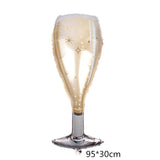 HULIANFU Wine Bottle Glass Balloon Aluminum Foil Balloons Birthday Celebration Decoration Wedding Anniversary Party Decorations Globos
