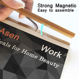 HULIANFU Magnetic Poster Hanger Frame Teak Wooden Hanger Frame Natural Painting Photo Frame Canvas Wall Art Craft Frame Art Hanger Frame