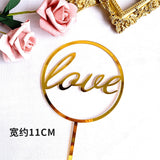 HULIANFU Wedding Cake Topper Acrylic Bride to be Cake Decorations Mariage Anniversary Birthday Party Baking Dessert Cake Top Flag Cupcake