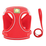HULIANFU Nylon Mesh Puppy Cat Harnesses Vest Reflective Dog Harness and Leash Set for Chihuahua Pug Small Medium  Walking Lead Leash