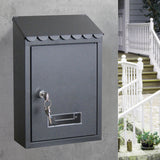 HULIANFU Rust-proof Mailbox Wall Mount Post Lockable Mail Box Office Drop Box Case