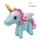 HULIANFU Rainbow Unicorn Balloon Number Foil Globos 1 2 3 4 Years Old Birthday Party Decoration Kid Unicorn Theme Party Wedding Balls Toy