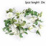 HULIANFU Wedding Decoration 10-40cm Rattan Wreath Metal Hoop Wreath Decor Floral Hoop Christmas Decor for Home Hanging Artificial Flower