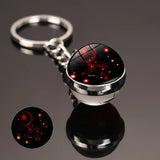 HULIANFU New 12 Constellation key ring Starry Sky Luminous Keychain Time Stone Glass Ball Key Chain Accessories Pendant Key Chain Gifts