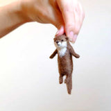 HULIANFU Non-finished  Pick Up Lovely Akita Dog Cat Panda Raccoon Rabbit Animal Wool Needle Felting Package material DIY Felted Kits