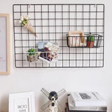 HULIANFU Modern Home Wall Decoration Iron Grid Nordic Art Photo Displaying Frame Party Metal Shelf Mesh Postcards DIY Racks