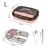 HULIANFU Stainless Steel Lunch Box For Kids Food Storage Insulated Lunch Container Japanese Snack Box Breakfast Bento Box With Soup Cup