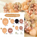 HULIANFU Rose Apricot Balloon Garland Arch Kit Wedding Birthday Party Decoration Kids Confetti Latex Balloons Baby Shower Decor Baloon