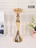 HULIANFU Metal Candle Holders Flowers Vase Candlestick Centerpieces Road Lead Candelabra Centerpieces Wedding porps Christmas decoration