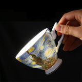HULIANFU The New Van Gogh Art Painting Coffee Mugs The Starry Night Sunflowers The Sower Irises Saint-Remy Coffee Tea Cups