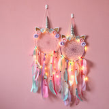 HULIANFU Unicorn Dream Catcher Boho Kawaii Room Decor Christmas Decoration Home Decor Wall Hanging  For Girls NurBaby Bedroom Gift
