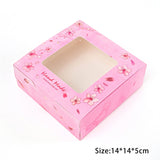 HULIANFU StoBag 5pcs Egg Yolk Crisp Cookie Baking Packing Box Donuts Chocolate Gift Clear Window Birthday Christmas Event &amp; Party Favors