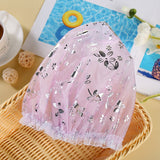 HULIANFU Waterproof Bath Hat Thickened Waterproof And Oil Fume Cap Women Spa Hair Salon Supplies Shower Cap Bathroom Accessories