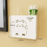 HULIANFU Large Wireless Wifi Router Storage Box PVC Density Panel Shelf Wall Hanging Board Bracket Cable  Organizer Home Decor