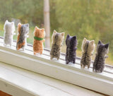 HULIANFU Unfinished Fashion Siamese Hawksbail Tabby Civet Cat Kitty Wool Doll Women Handmade Needle Felt Kit Package DIY Gift For Kids