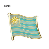 HULIANFU National Flag Metal Lapel Pin Flag Pin Badge Russia Algeria Argentina Brazil Belgium Germany France Costa Rica South Korea  Neth